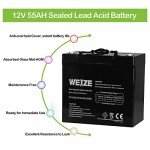 Weize 12V 55AH Deep Cycle Battery for Mobility