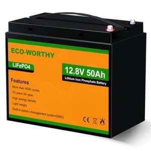 ECO-WORTHY 12V 50Ah LiFePO4 Lithium Battery