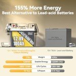 Power Queen 100Ah LiFePO4 Deep Cycle Lithium Battery