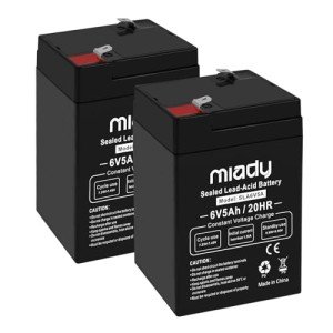 Miady 6V 5Ah Rechargeable Lead Acid Batteries - 2 Pack