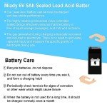 Miady 6V 5Ah Rechargeable Lead Acid Batteries - 2 Pack