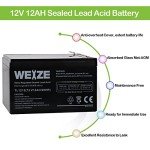 WEIZE 12V 12Ah Sealed Lead Acid Battery - 2 Pack
