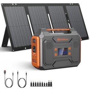 300W Portable Solar Generator with 60W Solar Panel