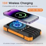Solar Power Bank 49800mAh with 4 Cables