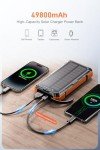 Portable Solar Charger 49800mAh with 4 Cables