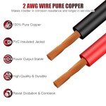 6PCS 2 AWG Battery Cables for Solar & Auto