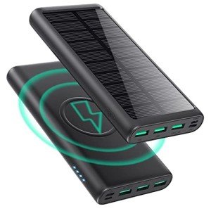 5-in-1 Solar Power Bank with Wireless Charging
