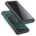 5-in-1 Solar Power Bank with Wireless Charging