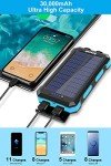 30000mAh Portable Solar Power Bank with Flashlight