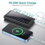 5-in-1 Solar Power Bank with Wireless Charging