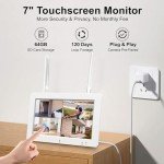 Solar Wireless Security Camera System with Touchscreen Monitor