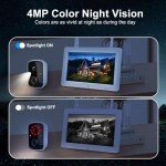 Solar Wireless Security Camera System with Touchscreen Monitor