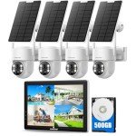 10CH Solar Wireless Security Camera System with Monitor