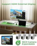 10CH Solar Wireless Security Camera System with Monitor