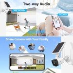 OOSSXX Wire-Free Solar Security Camera System