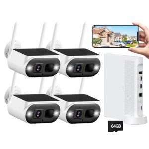 Wireless 2K Solar Security Camera System 4 Cam Kit