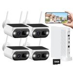 Wireless 2K Solar Security Camera System 4 Cam Kit