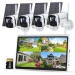 Solar Powered Wireless Security Camera System with Monitor