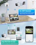 Solar Powered Wireless Security Camera System with Monitor
