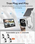 Solar Powered Wireless Security Camera System with Monitor