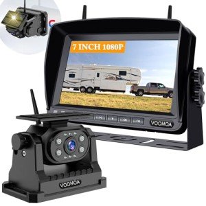 Solar Wireless Magnetic Backup Camera with 1080P Monitor
