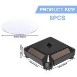 8-Piece Solar Rotating Display Stand for Jewelry