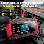 10-Amp Smart Car Battery Charger with Desulfator