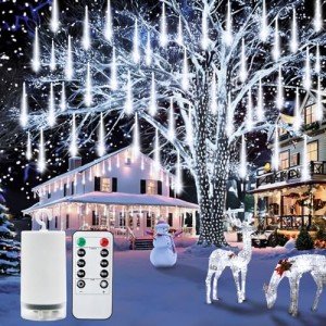 Battery-Powered 192 LED Meteor Shower Lights