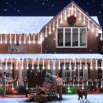 Battery-Powered 192 LED Meteor Shower Lights