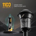 1100mAh Rechargeable AA Solar Batteries - 20 Pack