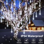 Battery-Powered 192 LED Meteor Shower Lights