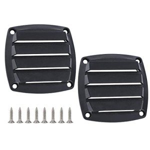 Black Louvered Flush Plastic Boat Vent - 2 Pcs