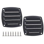 Black Louvered Flush Plastic Boat Vent - 2 Pcs