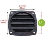 Black Louvered Flush Plastic Boat Vent - 2 Pcs