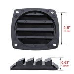 Black Louvered Flush Plastic Boat Vent - 2 Pcs