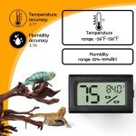 2 Pack Thermometer and Humidity Gauge for Reptiles