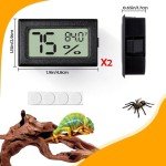 2 Pack Thermometer and Humidity Gauge for Reptiles