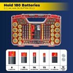 Battery Organizer Storage Case with Tester – Holds 180