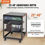 VEVOR Adjustable Open Frame Server Rack 12U