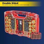 Battery Organizer Storage Case with Tester – Holds 180