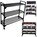 Heavy-Duty Rolling Battery Rack with Wheels