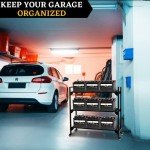 Heavy-Duty Rolling Battery Rack with Wheels