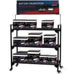 Heavy-Duty Rolling Battery Rack with Wheels