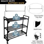 Heavy-Duty Rolling Battery Rack with Wheels
