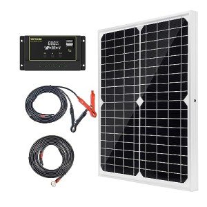 20W Monocrystalline Solar Panel Kit with Charge Controller