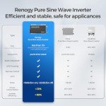Renogy 1000W Pure Sine Wave Inverter with Bluetooth