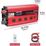 2500W Power Inverter with Remote & LCD Display