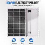 ECO-WORTHY 100W Monocrystalline Solar Panel for RVs
