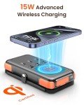 SOARAISE 25000mAh Solar Power Bank with 3 Cables
