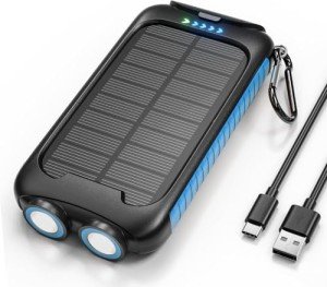 Nuynix 38800mAh Solar Power Bank with Flashlight